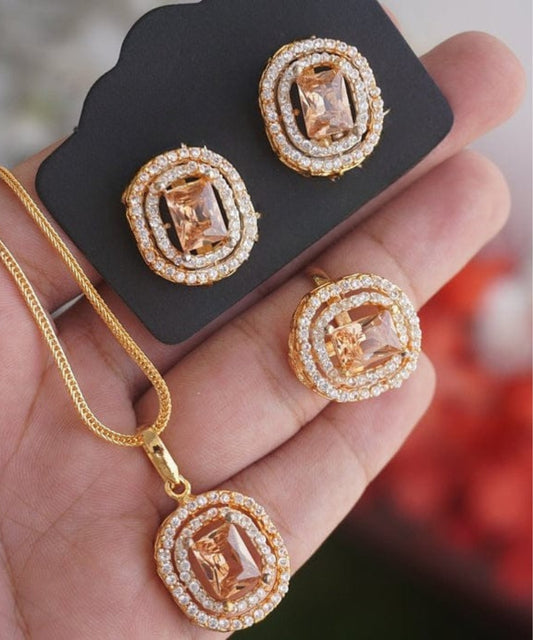 Stone Locket Set Champagne