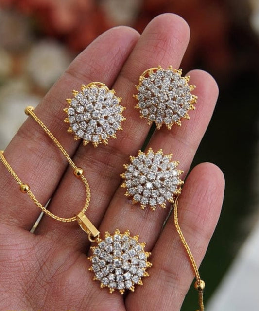 Cubic Cut Zircon Locket Set