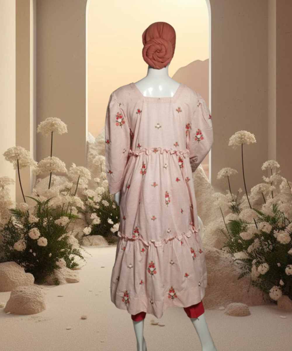 Lawn Embroidered Pink Frock