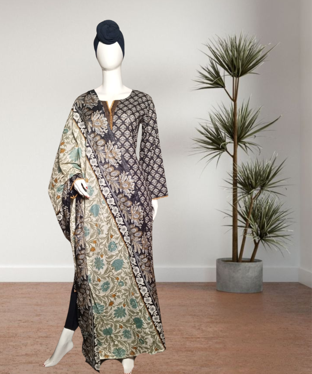 Lawn Printed Black