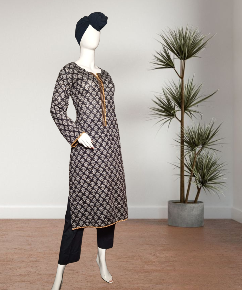 Lawn Printed Black