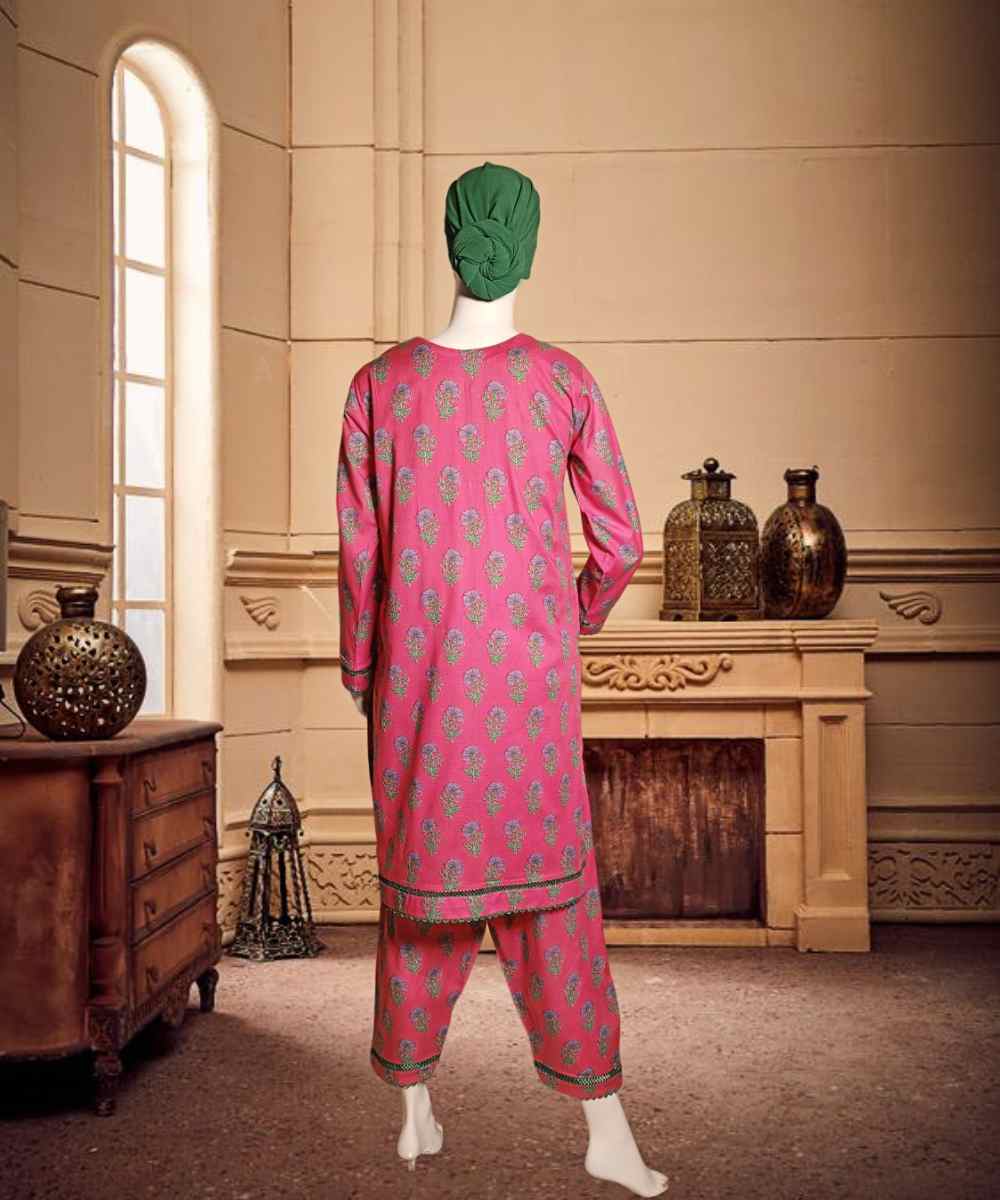 Lawn Printed Pink Shalwar Kameez