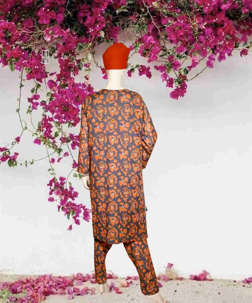 Lawn Printed Orange