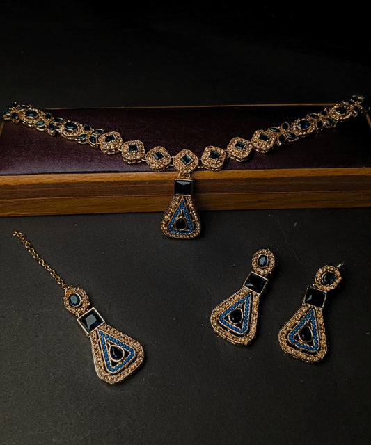 Elegance Necklace Set Royal Blue