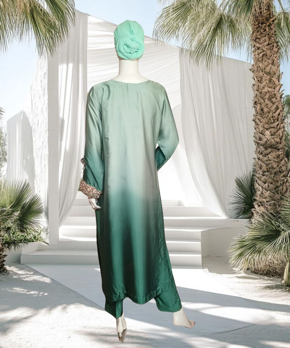 Silk Embroidered Green