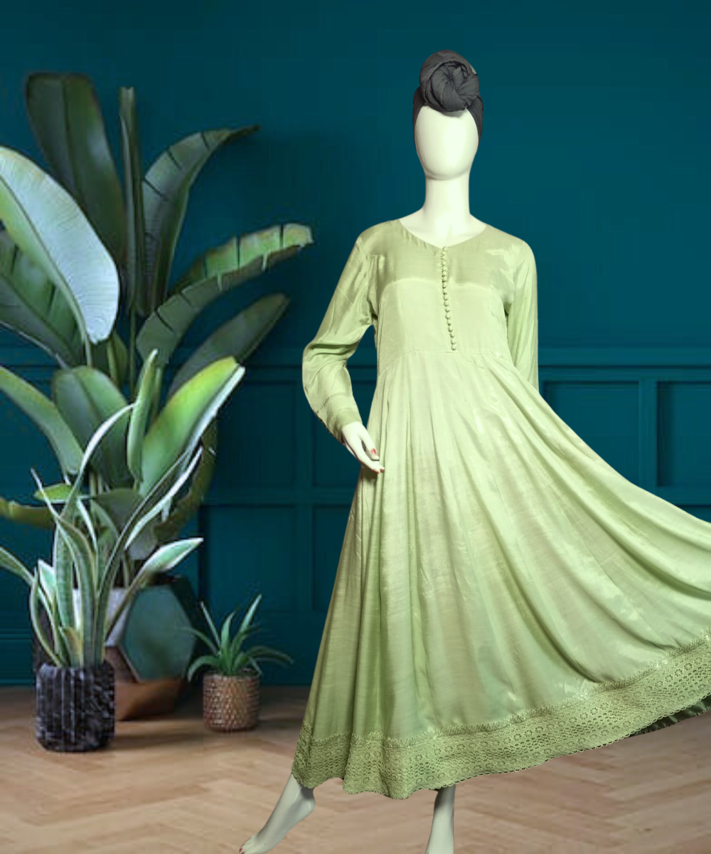 Cotton Silk Peshwas Green