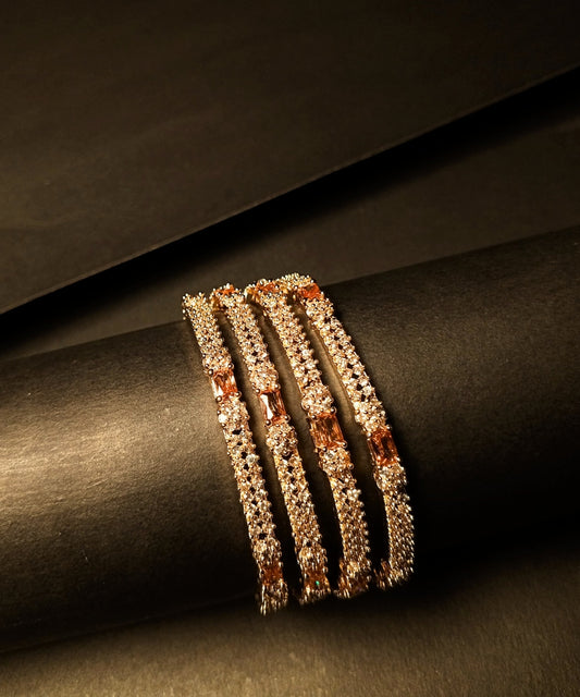 Zircon Bangles Golden Champagne