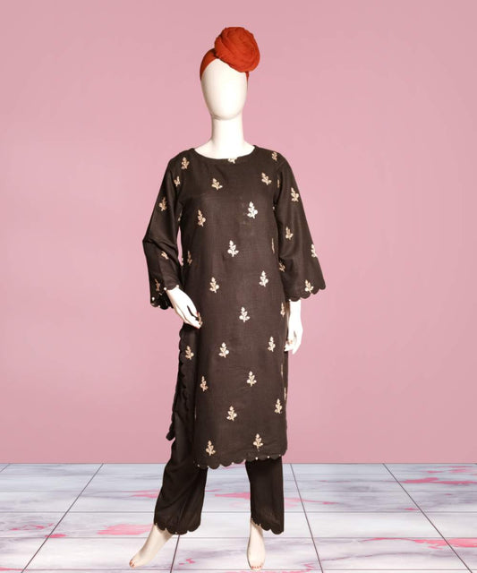 Lawn Embroidered Black