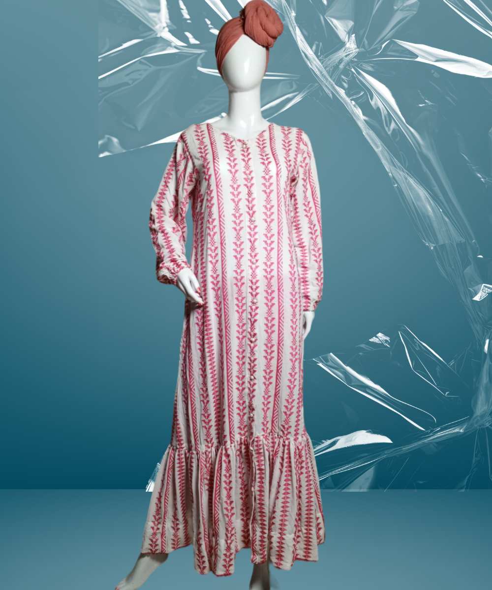 Lawn Embroidered White Frock