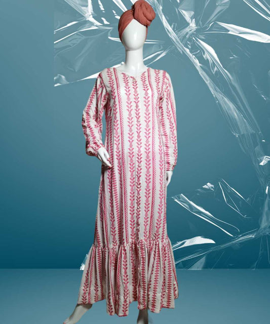 Lawn Embroidered White Frock