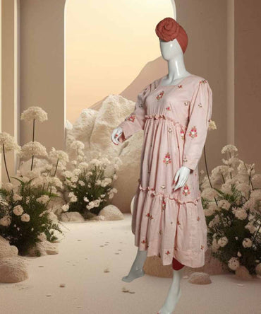 Lawn Embroidered Pink Frock