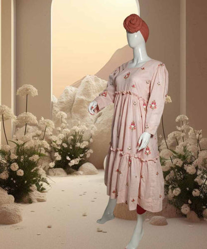 Lawn Embroidered Pink Frock