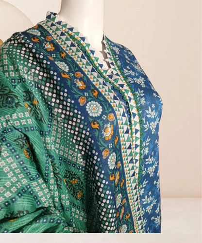 Lawn Printed Blue And Green