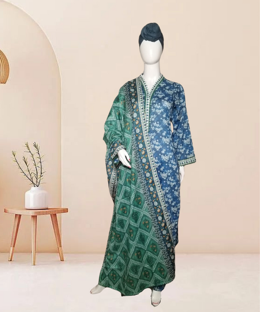Lawn Printed Blue And Green