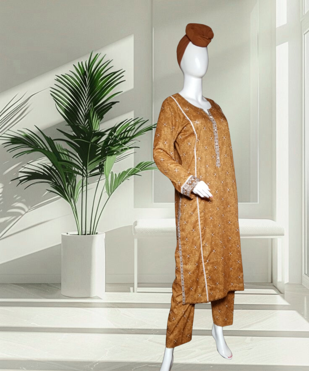 Lawn Printed Mustard