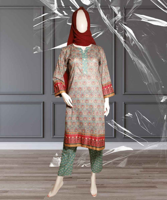 Lawn Printed Blue - 3 Piece