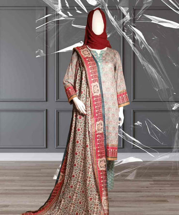 Lawn Printed Blue - 3 Piece