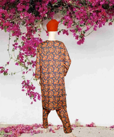 Lawn Printed Orange