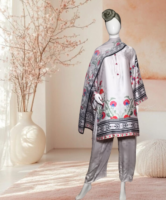 Silk Printed White