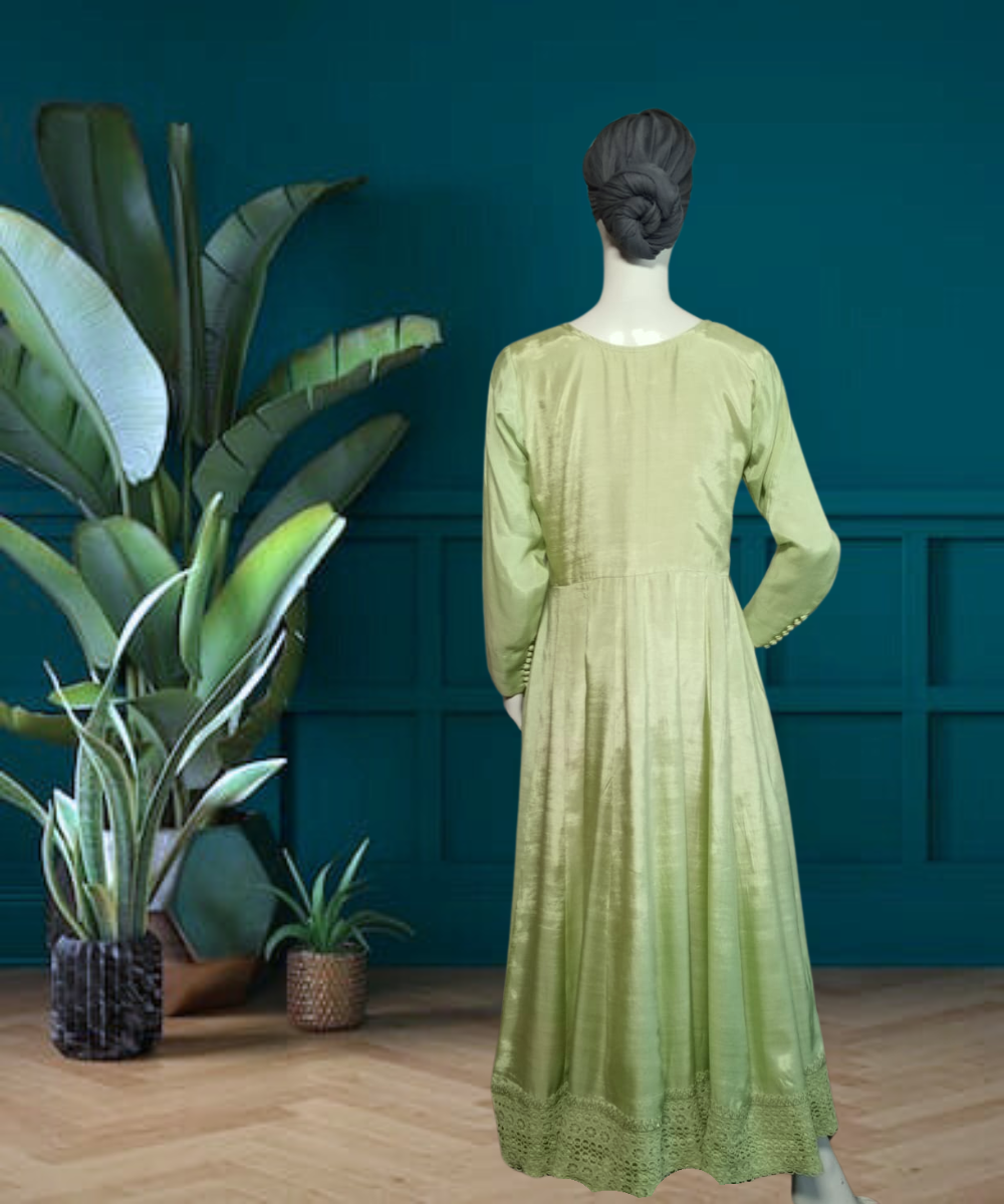 Cotton Silk Peshwas Green