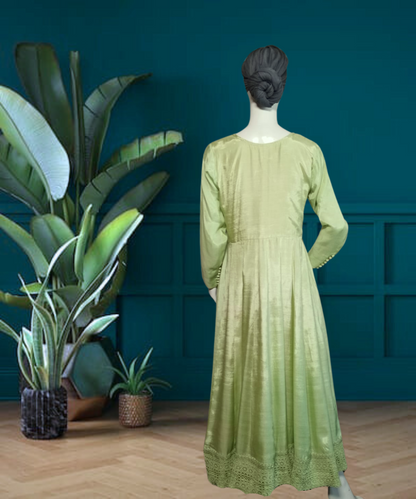 Cotton Silk Peshwas Green
