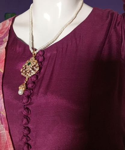 Cotton Silk Peshwas Purple