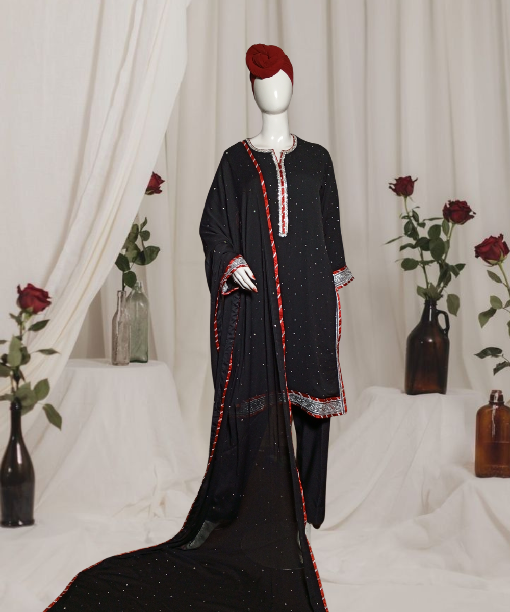 Chiffon Kamdani Black
