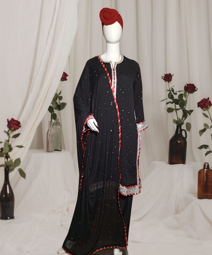 Chiffon Kamdani Black